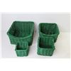 Image 4 : (4) Piece Green Basket Set