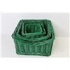 Image 5 : (4) Piece Green Basket Set