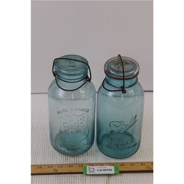 (2) Glass Jars