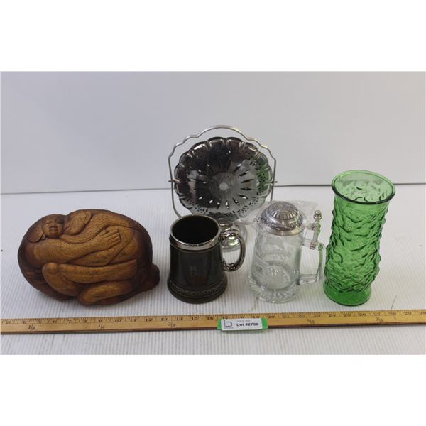 Vase + Silent Night Mug + Glass Stein + Misc.
