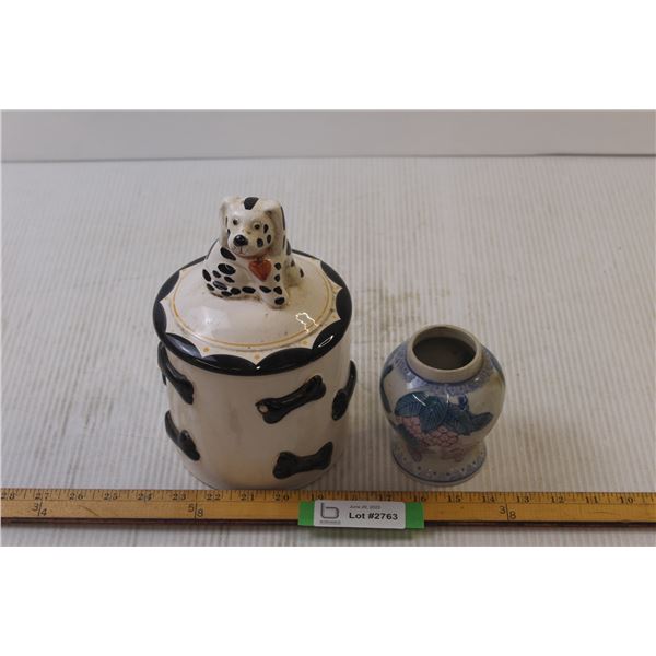 Dalmatian Dog Cookie Jar + Vase