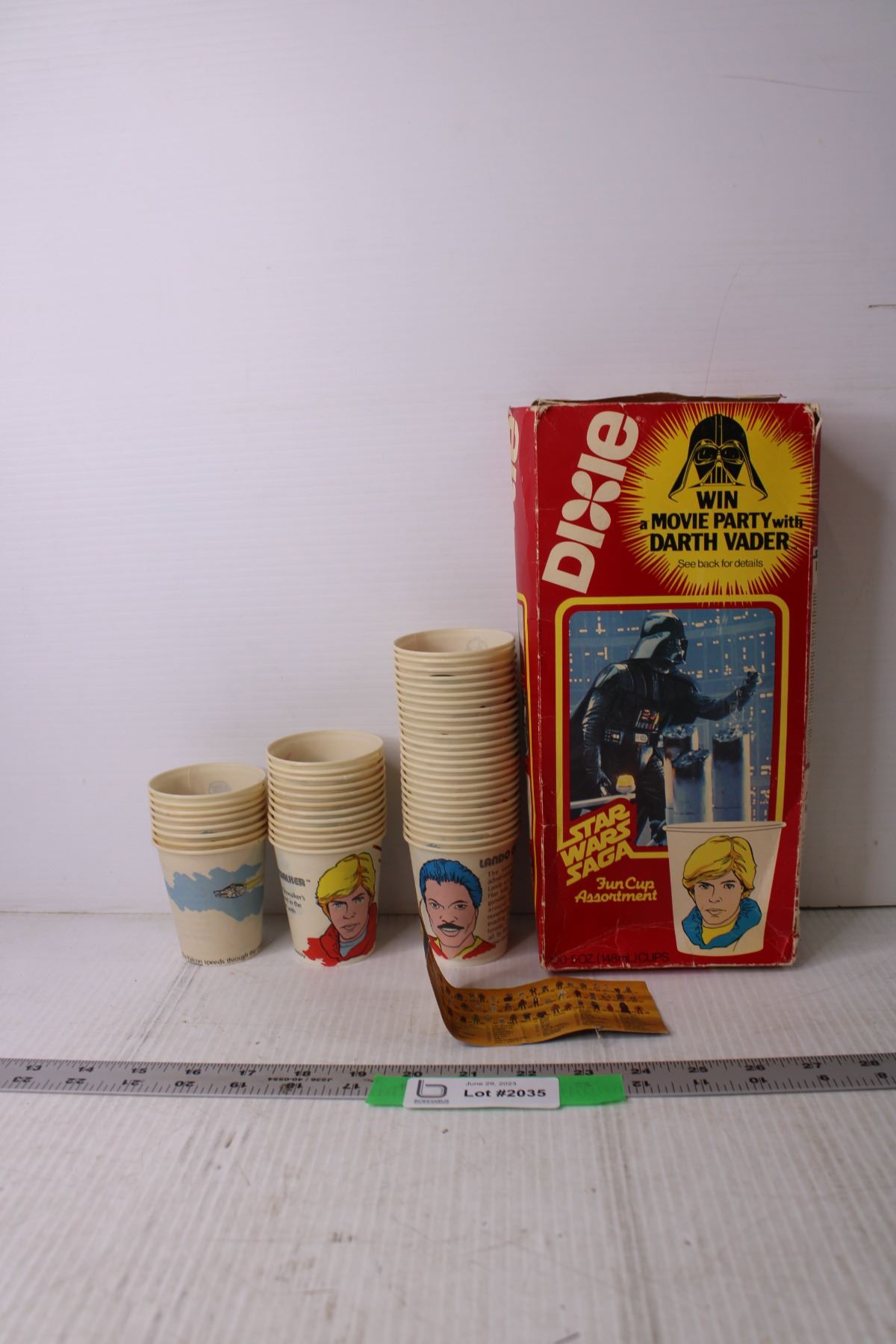 Vintage Star Wars Dixie Cups Bodnarus Auctioneering