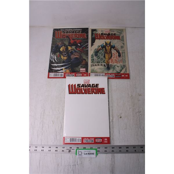 (3) Savage Wolverine Comic Books