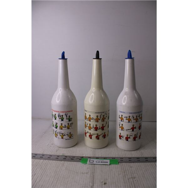 (3) Plastic Liquor Bottles