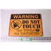 Image 1 : Metal Garage Warning Sign - 10" x 14"