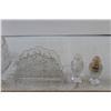 Image 2 : Pin Wheel Crystal Napkin Holder + Pin Wheel Crystal Salt and Pepper Shakers + Pin wheel Crystal Bowl