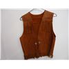 Image 2 : Fringed Leather Vest-Measures 25" from top of shoulder to bottom of frills