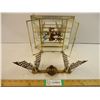 Image 1 : Glass and Brass Curio Cabinet and Ornaments and Brass Butterflies Candle Holder