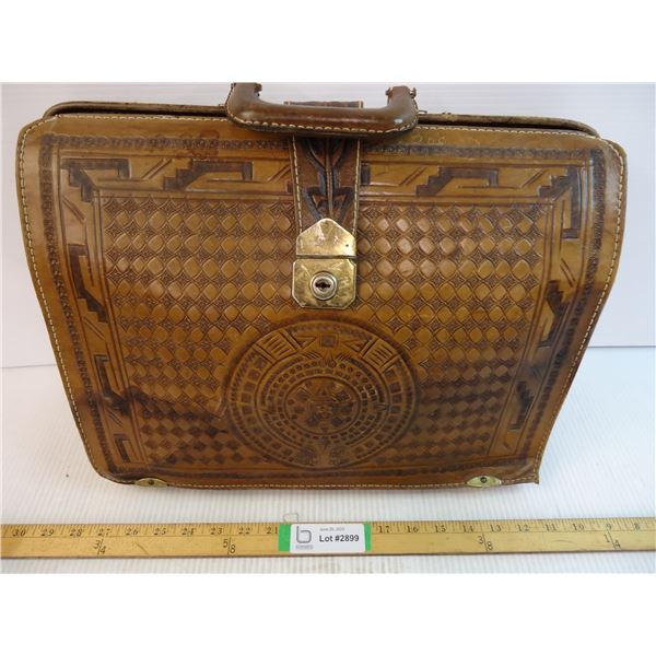 Hand-Tooled Leather Briefcase (Mexico)