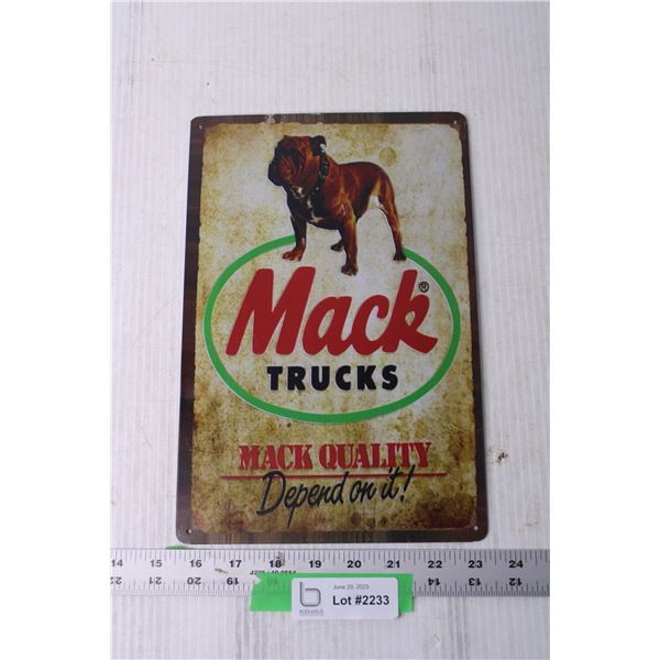 Mack Trucks Tin Sign - 8  x 12 