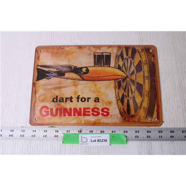 Guinness Beer Tin Sign - 8" x 12"