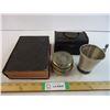 Image 1 : Bible/Leather Box/Norwegian Pewter Mug and Ashtray
