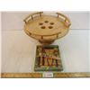 Image 1 : Wooden Lazy Susan with Mug Hooks and Corkscrew/Bottle Opener Bar Set