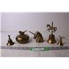 Image 1 : (5) Brass Trinkets - Bells, Jewelry Dish