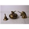 Image 3 : (5) Brass Trinkets - Bells, Jewelry Dish