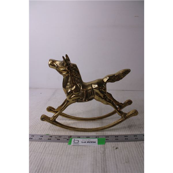 Large Brass Rocking Horse