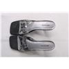 Image 4 : Women's Jolie Victoria Black and Silver Lucite Slide Shoes - Size 9