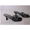 Image 5 : Women's Jolie Victoria Black and Silver Lucite Slide Shoes - Size 9