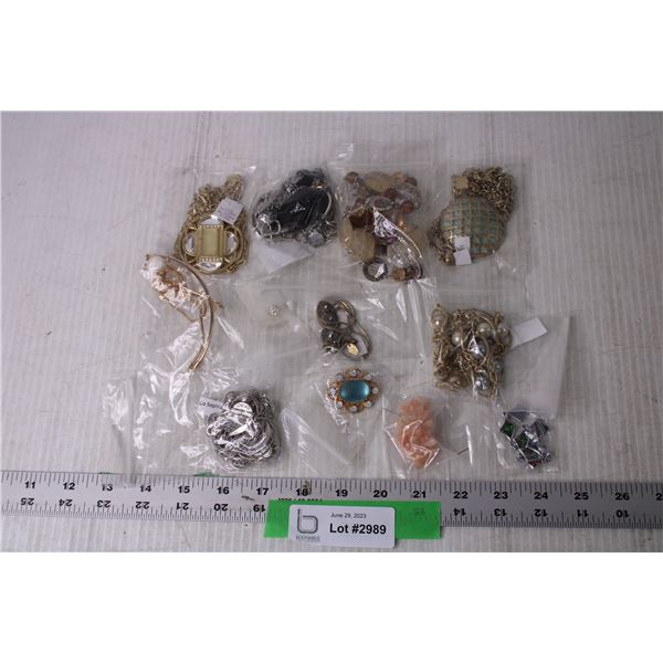 Assorted Costume Jewelry - Necklaces, Brooches