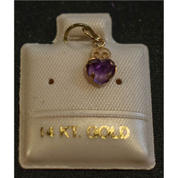 BZ511-58 14K YELLOW GOLD AMETHYST 0.45CT PENDANT