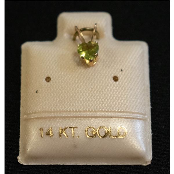 BZ511-76 14K YELLOW GOLD PERIDOT PENDANT