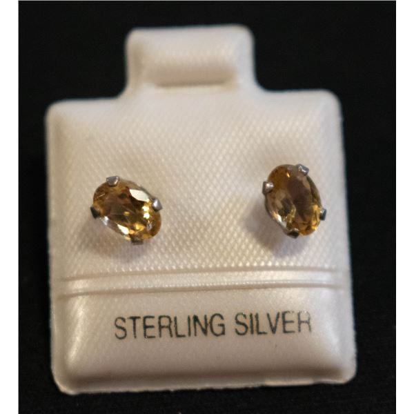 BZ511-80 SILVER CITRINE EARRINGS