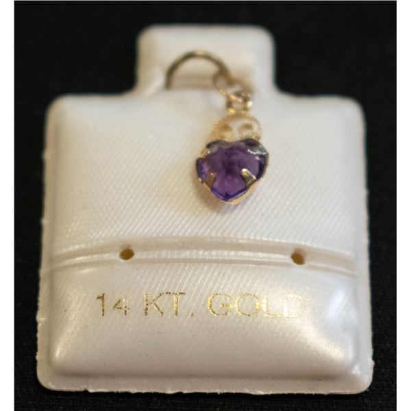 BZ511-97 14K YELLOW GOLD 0.45CT AMETHYST PENDANT