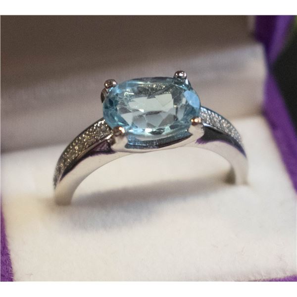 BZ511-93 SILVER BLUE 2.6CT TOPAZ RING