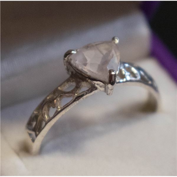 BZ511-82 SILVER ROSE QUARTZ SIZE 7 RING