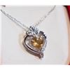 Image 1 : BZ511-69 SILVER NATURAL CITRINE 20" NECKLACE