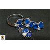 BZ511-88 SILVER SAPPHIRE PENDANT & EARRING SET