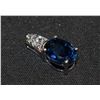 BZ511-56 SILVER CREATED SAPPHIRE PENDANT