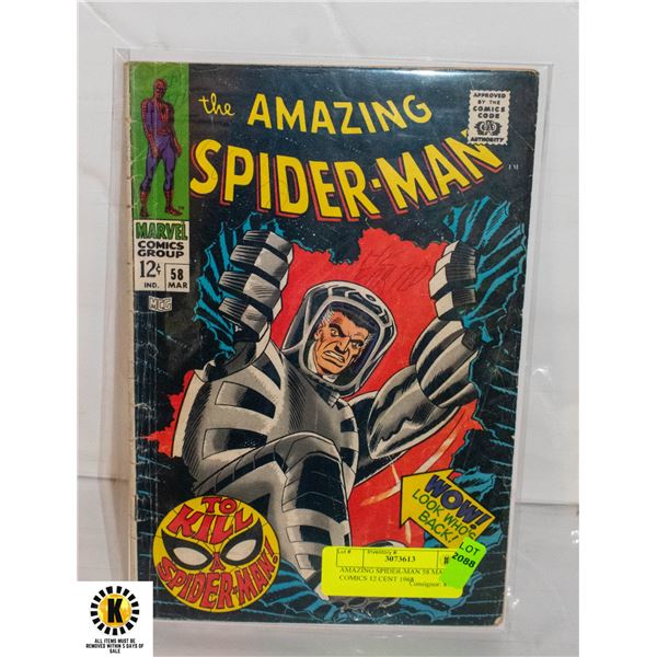 AMAZING SPIDER-MAN 58 MARVEL COMICS 12 CENT 1968