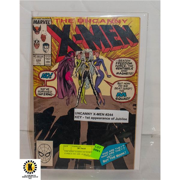 UNCANNY X-MEN 244 MARVEL COMICS 1ST APP. JUBILEE