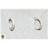 Image 1 : 8 MM EARRINGS W/CLEAR STONES STAMPED 925