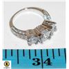 Image 1 : LADIES 3 STONE CZ RING SIZE 8