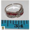 Image 1 : LADIES RED PRINCESS CUT WITH CLEAR