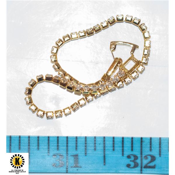 GOLD TONED TENNIS BRACELET 2.5 MM X 56