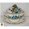 Image 1 : ITALIAN HANDPAINTED LIDDED TUREEN, PLATTER