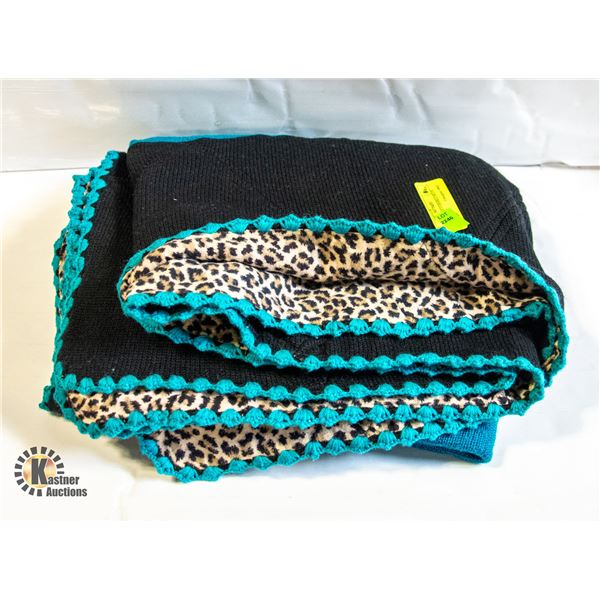 HANDMADE REVERSIBLE BLUE BLACK AND