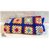 Image 1 : HANDMADE MULTI COLORED THROW BLANKET