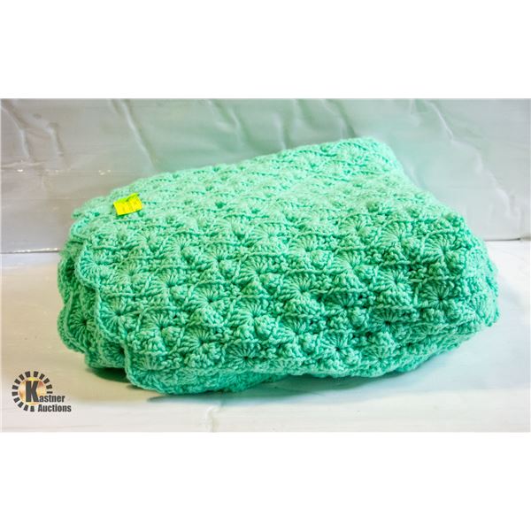 HANDMADE SEAFOAM GREEN BLANKET