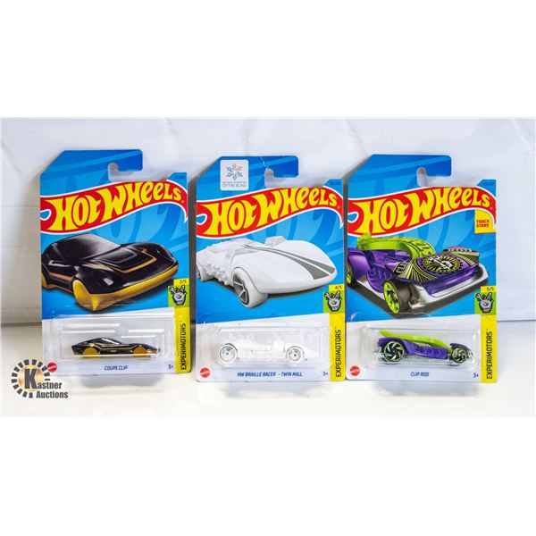 LOT OF 3 HOT WHEELS, CLIPROD, COUPE CLIP & BRALLE