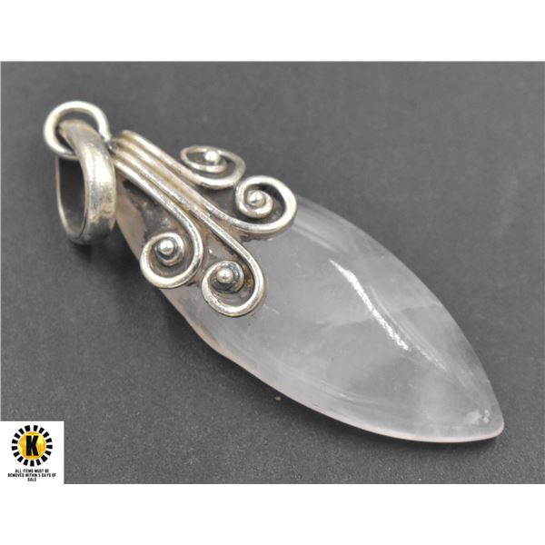 JP950-168 SILVER ROSE QUARTZ PENDANT