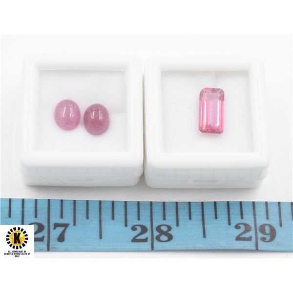 #160-PINK TOPAZ 3.05CT & HEATD RUBY 5.05CT