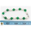 Image 1 : #231--FRESH WATER PEARL & EMERALD BRACELET 7.5"