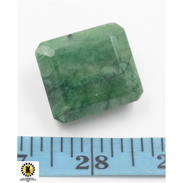 #91-GREEN EMERALD GEMSTONE 112.80CT