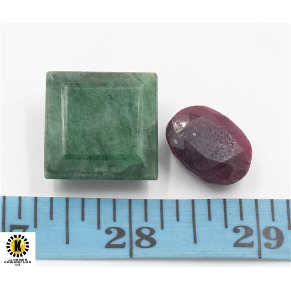 #108-EMERALD & RUBY GEMSTONE 80.20CT