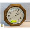 Image 1 : WOOD OCTAGON 12" WALL CLOCK