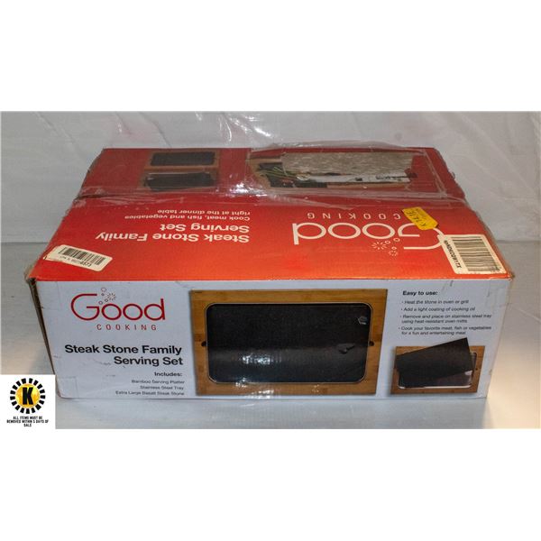 GOOD COOKING STEAK STONE FAMILY SERVING SET WITH